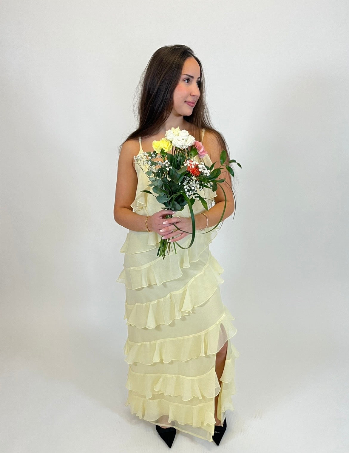 VILUNA Midi Dress - Pastel Yellow